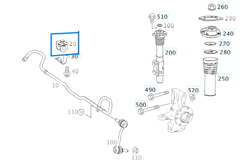 Viraj Lastiği Ön Sprinter W906, W907 23mm Plastik Bezli OEM A9063233685, A9063233785