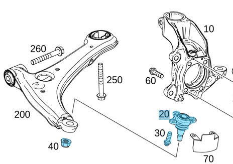 Alt Rotil Önden Çerker Sprinter W910 OEM A9103330400