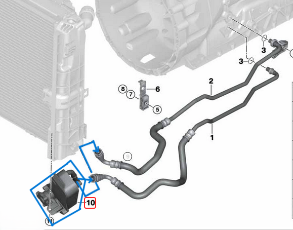 Yağ Radyatörü Otomatik Şanzıman / Otomatik Şanzıman Yağ Soğutucu BMW 1 Seri E82, E88, 3 Seri E90, E91, E92, E93, X1 Seri E84, Motor: N54, N55, OEM 17217536929