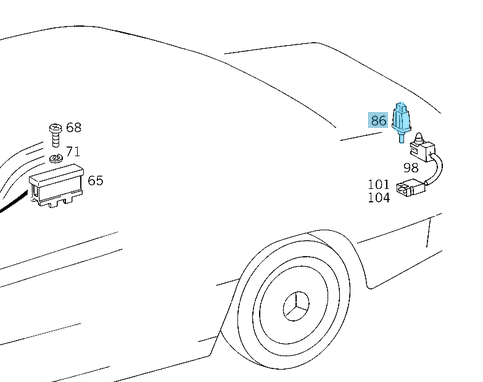 Kapı Işık Düğmesi / Bagaj Işık Butonu / Torpido Gözü Düğmesi Kare Tip W115, W116, W123, W124, W201, W202, W210 OEM A2018202110, A2018201110, 2018202110, 2018201110
