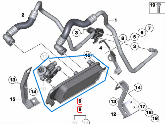 Yağ Radyatörü Otomatik Şanzıman / Otomatik Şanzıman Yağ Soğutucu BMW 5 Seri F07, F10, F11, 6 Seri F06, F12, F13, 7 Seri F01, F02, F03, F04, Motor: N52, N53, N63, OEM 17217638678, 17227597890, 17217572540, 17227572541