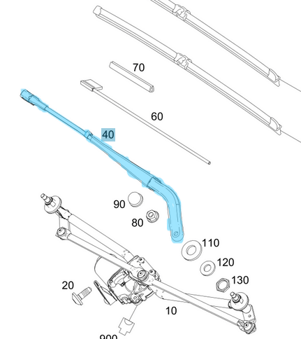 Silecek Kolu Ön Sağ Sprinter W907, W910, OEM A9108203300