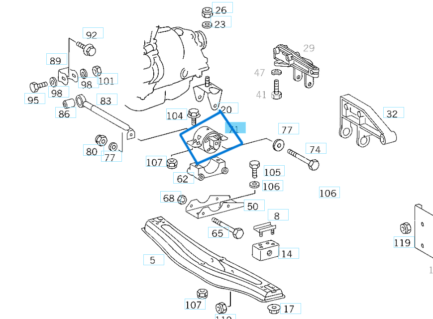 Şanzıman Kulağı SPRINTER W901, W902, W903, W904 OEM A9012421413