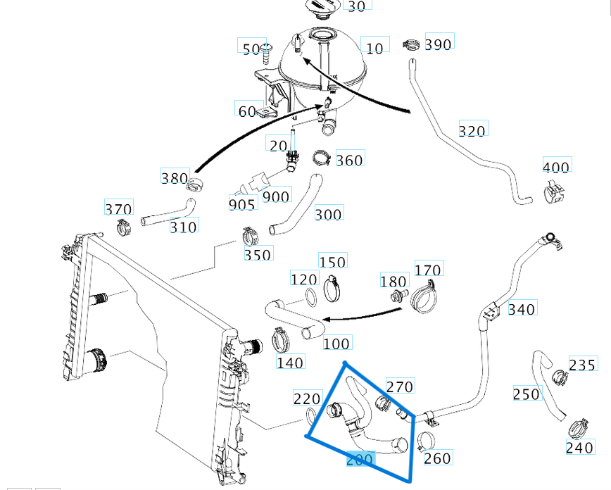 Radyatör Hortumu Alt Sağ SPRINTER W906 OM646 OEM A9065012482