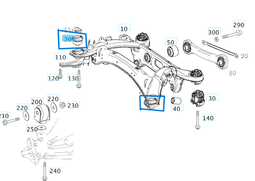 Travers Takozu Arka Küçük W204 C Seri OEM A2043510842