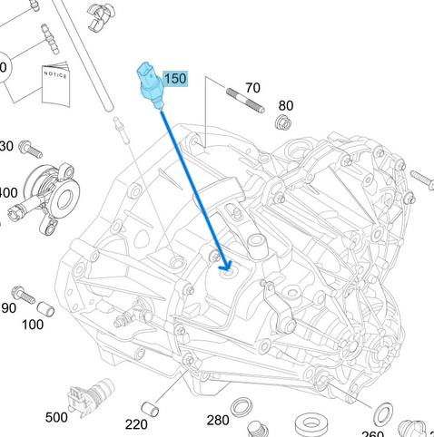Geri Vites Müşürü Citan W415, Vito W447, OEM A0005455300, A4155450006