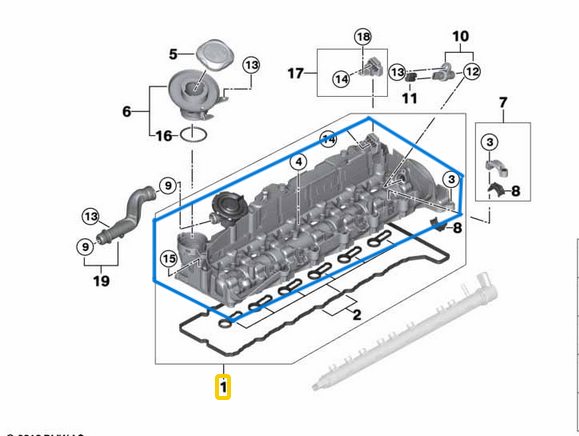 Subap Kapağı / Motor Üst Kapağı / Külbütör Kapağı BMW 3 Seri E90, E93, F30, F34, 4 Seri F32, F36, 5 Seri F07, F10, 6 Seri F06, F12, F13, 7 Seri F01, F02, X3 Seri F25, X4 Seri F26, X5 Seri F15, Motor: N57S, N57Z, OEM 11128507607, 11128515746, 11127812894