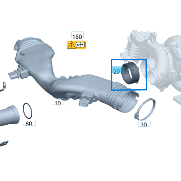 Turbo Hava Emiş Boru Contası SPRINTER W906, W203, W204, W211, W221, W164 OM642 OEM A6420940480