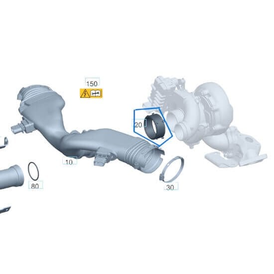 Turbo Hava Emiş Boru Contası C Seri W203, W204, E Seri W211, S Seri W221, ML Seri W164 Motor: OM642 OEM A6420940080