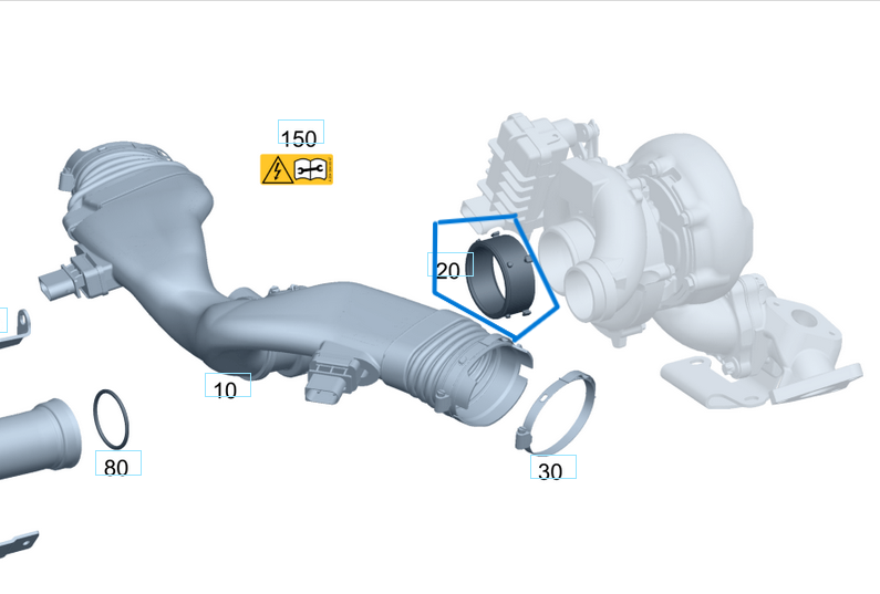 Turbo Hava Emiş Boru Contası C Seri W203, W204, E Seri W211, S Seri W221, ML Seri W164 Motor: OM642 OEM A6420940080