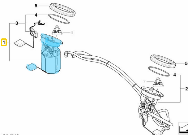 Depo Yakıt Pompası Komple BMW 1 Seri E81, E82, E87, E88, 3 Seri E90, E91, E92, E93,  X1 Seri E84,  Motor: M47N2, M57N2 OEM 16117190946,16117197077, 16117159161