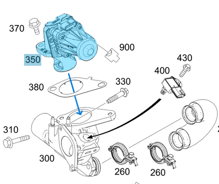 EGR Valfi / Egzoz Geri Gönderme Valfi CLA X117, A Seri W176, B Seri W246, GL X163, Citan W415, Renault Captur, Clio IV, Kangoo, Megan III, Nissan Juke, Qashqai II, NV200 Motor: OM607 OEM A6071400060, 147105308R, 8200129863