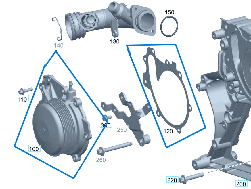 Devirdaim Su Pompası W166, W172, W204, W211, W207, W212, VITO W447 OM651 Motor A, C, E, ML Seri OEM A6512008401, A6512007701, A6512006801, A6512006401, A6512001901, A6512001301, A6512001101