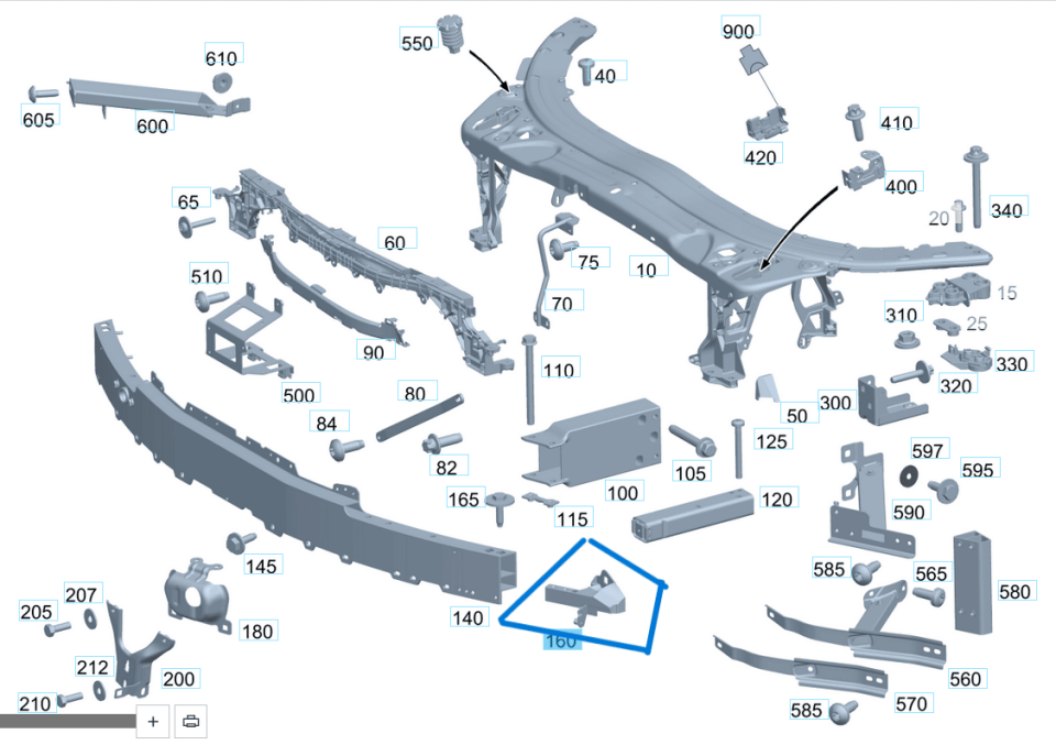Tampon Bağlantı Bakaliti (Ayağı) Ön Sol W205 C Seri OEM A2056203401