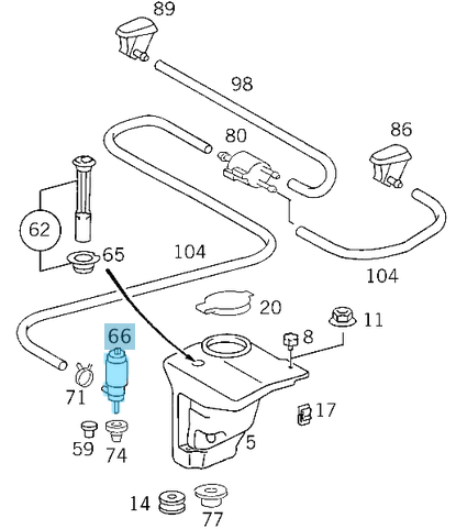 Silecek Su Motoru / Silecek Su Fıskiye Motoru, C Seri W201, W202, E Seri W124, W210, S Seri W126, W140,  OEM A2028690121, A2028690021, A1248690521, 2028690121, 2028690021, 1248690521