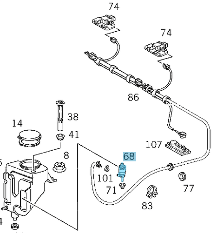 Silecek Su Motoru / Silecek Su Fıskiye Motoru, A Seri W168, W169, E Seri W210, Vaneo W414, OEM A2108691021, 2108691021