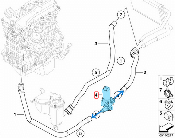 Kalorifer Musluğu BMW 3 Seri E90, X3 Seri E83, X5 Seri E70, X6 Seri E71, OEM 64116928495