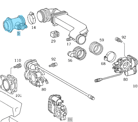Hava Akışmetre / Hava Debimetre / Hava Kütleölçer Yuvarlak Fişli C Seri W202, E Seri W210, Motor: M111, OEM A0000940048, 0000940048