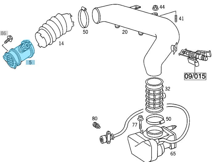 Hava Akışmetre / Hava Debimetre / Hava Kütleölçer Yuvarlak Fişli C Seri W202, E Seri W124, W210, S Seri W140, Motor: M104, OEM A0000940548, 0000940548