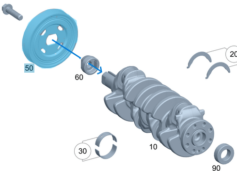 Krank Kasnağı Vito W447  Motor: OM622  OEM A6220300003, 123034219R, 123024219R