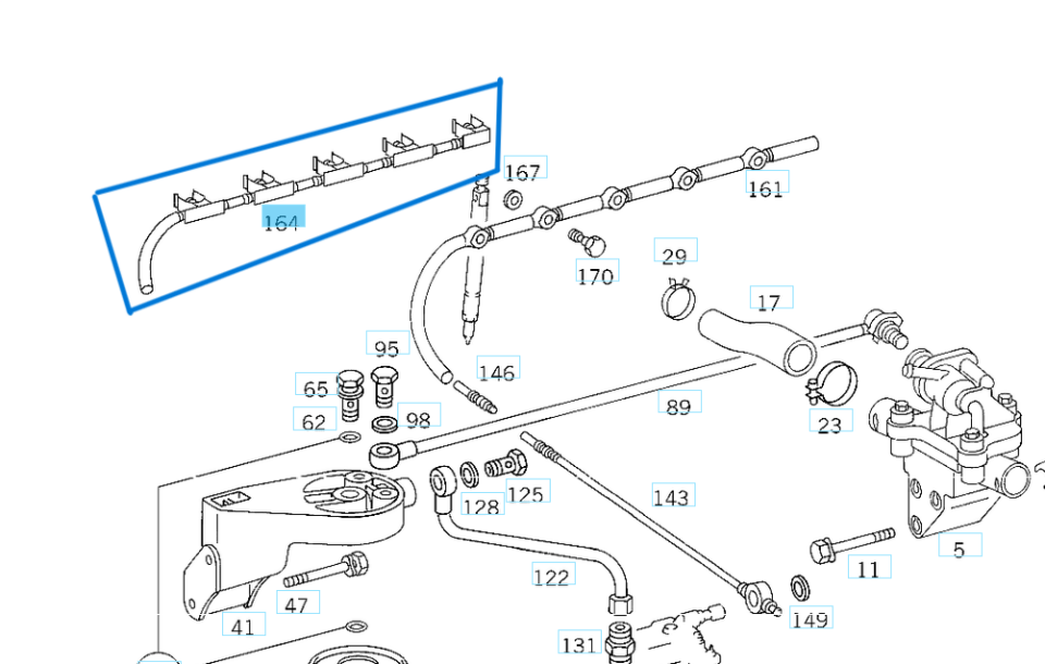 Mazot Geri Dönüş Hortumu SPRINTER W901, W902, W903  OM602 OEM A6020704732