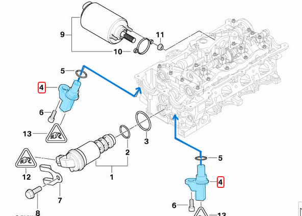Eksantrik Devir Sensörü BMW Motor: M43, M52, M54, M57, N40, N42, N45, N46 OEM 12147518628, 12141435351, 12141438082, 12147506273