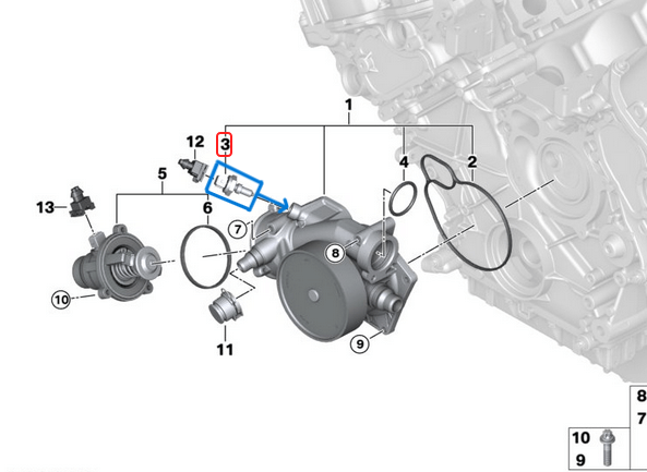Hararet müşürü BMW Motor: M52, M54, M57, N42, N46 OEM 13621433076, 13620150974, 23017838935