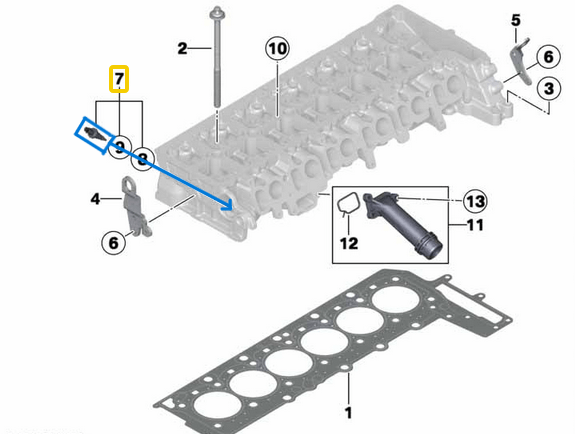 Hararet müşürü BMW Motor: B47, B47D, N47, N47S, N57, N57N, N57X, N57X, OEM 13627797957