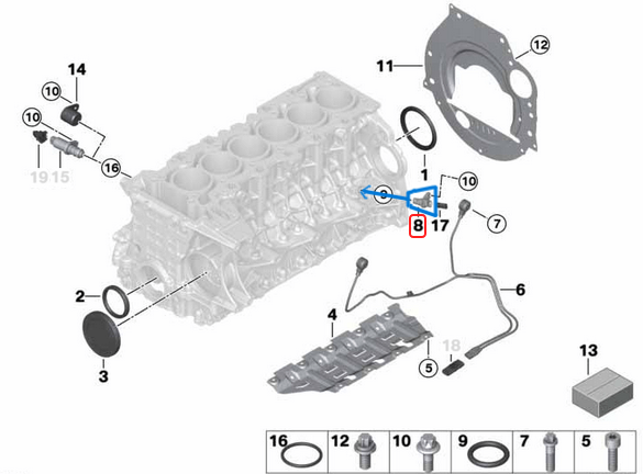 Krank Devir Sensörü BMW 1 Seri E81, E88, 3 Seri E90,- E93, 5 Seri E60, F10, 7 Seri E65, F01, X1 Seri E84, X3 Seri E83, F25, X5 Seri E70, X6 Seri E71, Motor: N52, N57,  OEM 13627525015