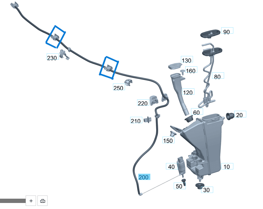 Cam Su Fıskiye Memesi W117, W205, W206, W213, W247, W253, VITO W447 CLA, C, E, B Seriler OEM A1178600200, A2058600192, A2068601300, A2138608900, A2478601001, A2538602300, A4478600492
