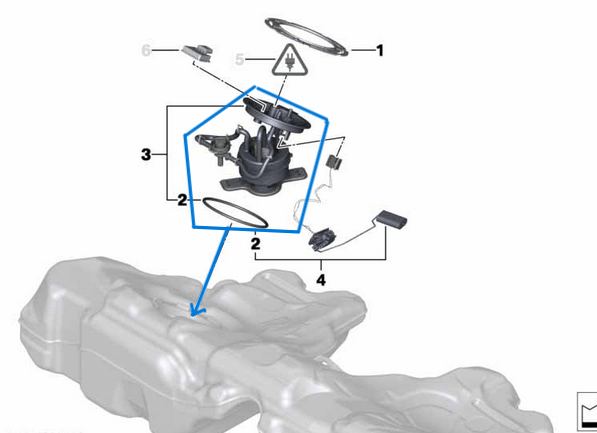 Depo Yakıt Pompası Komple BMW ,  5 Seri F07, F10, F11,  Motor: N20, N52, N52N, OEM 16117260647, 16112574941