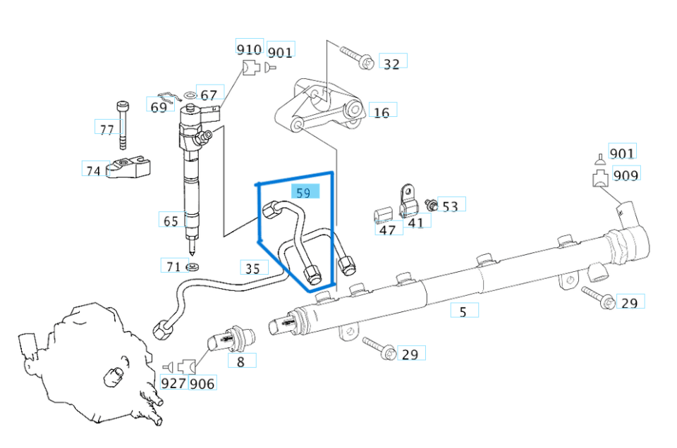 Enjektör Yakıt Borusu OM646 OEM A6460700600, A6460700233