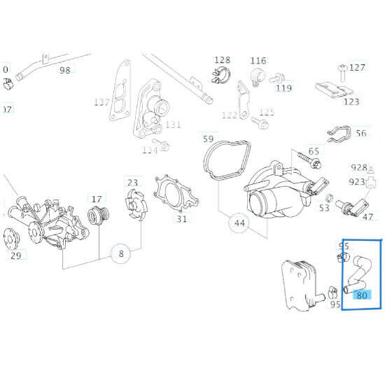 Yağ Hortumu / Yağ Soğutma Ara Hortumu. Vito W639, Sprinter W906, Motor: OM646 OEM A6462030282