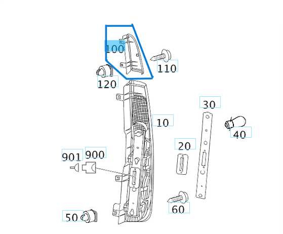 Stop Reflektörü Sol Üst Vito W639 OEM A6398200564