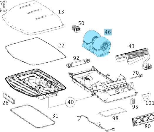 Kalorifer Motoru Tavandaki Çiftli Sprinter W906, W907 OEM A0008356207