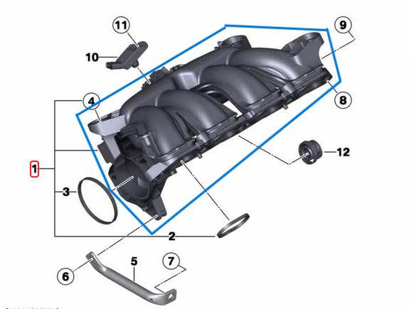 Manifold Emme BMW 1 Seri F20, F21, 3 Seri F30, F31, MINI R55, R56, R57, R58, R59, R60, R61,  OEM 11617595078, 11617570041