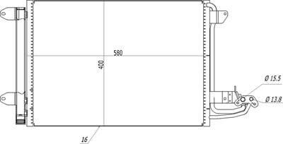 Klima Radyatörü Audi A3, Golf V, Caddy IV, Seat Leon, Toledo, OEM 1K0820411Q, 1K0820411AK, 1K0820411AC, 1K0820411B