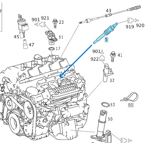 Buji Kızdırma / Isıtma Bujisi 11,5V Motor: OM611, OM612, OM628, OM646, OEM A0011594901, A0011594801, GN003