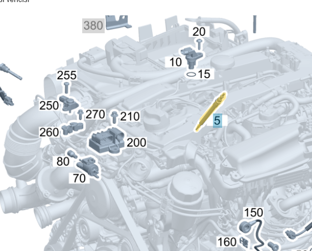 Buji Kızdırma / Isıtma Bujisi 7V Motor: OM640, OM642, OM651 OEM A0011596601, GN1001