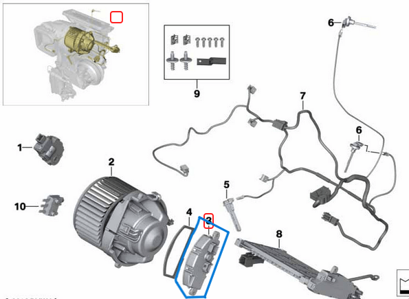 Klima Şalteri / Klima Tarağı / Klima Duyucusu BMW 1 Seri F40, 2 Seri F45, F46, i3 Seri I01, X1 Seri F48, X2 Seri F39, MINI F54, F55, F56, F57, F60, OEM 64119301594, 64119377854