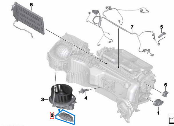 Klima Şalteri / Klima Tarağı / Klima Duyucusu BMW 1 Seri F20, F21, F22, F23, F87, 2 Seri F22, F23, 3 Seri F30, F31, F34, 4 Seri F32, F33, F82, F83, i8 Seri I12, I15, X5 Seri F15, M F85, X6 Seri F16, M F86, OEM  64119276112, 64119270254