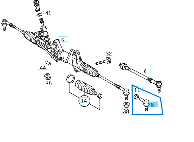 Rot Başı Sol Sağ SPRINTER W901, W902, W903, W904 OEM A9014600148, A9014600048