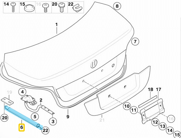 Bagaj Amortisör Yayı BMW 5 Seri E60 OEM 51247045884, 51244315901