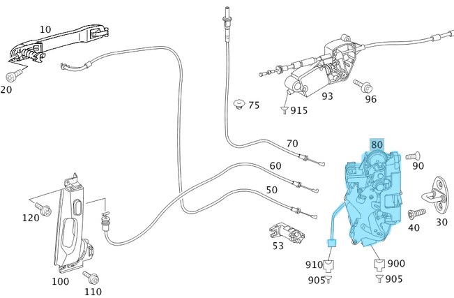 Kapı Kilidi Yan Sürgülü Sol Emniyet Kilitli Vito W639 OEM A6397300835, 6397300835