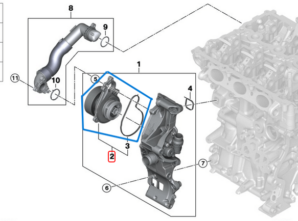 Devirdaim Su Pompası BMW 1 Seri F40, F70, 2 Seri F44, F45, F74, F78, U06, X1 Seri F48, U11, L U12, X2 Seri F39, U10, MINI F54, F55, F56, F57, F60, F65. Motor: B36, B38, B48 OEM 11518678905