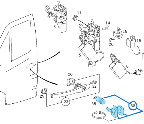 Kapı Kilit Şifresi Vito W638, Sprinter W901, W902, W903, W904 OEM A6707600205