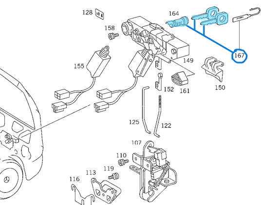 Kapı Kilit Şifresi Vito W638, Sprinter W901, W902, W903, W904 OEM A6707600205