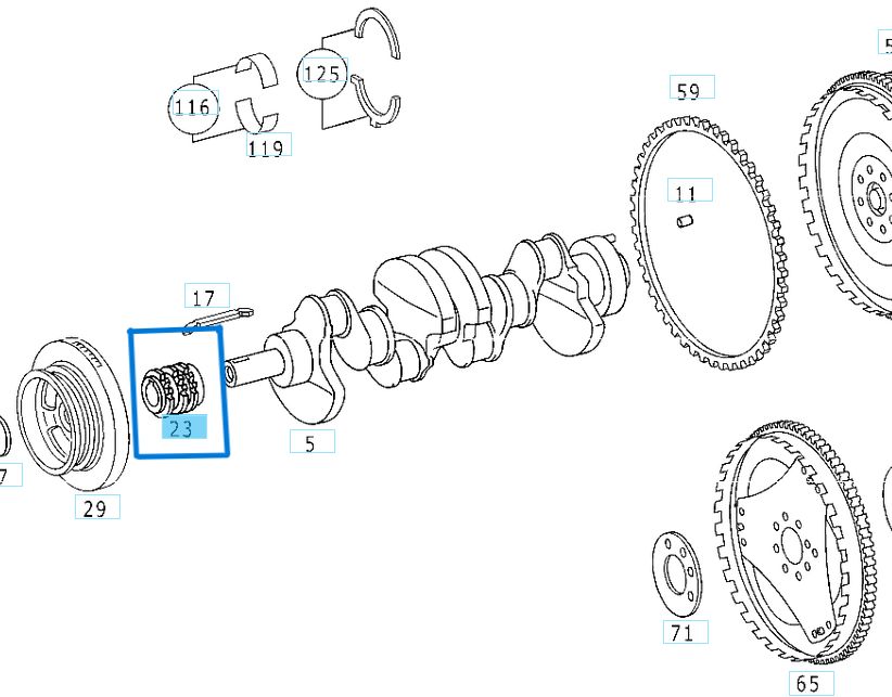 Krank Dişlisi OM611, OM612, OM613, OM646, OM647, OM648 OEM A6460500203, A6110500403, A6110500303