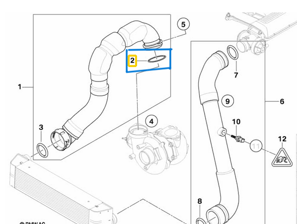 İntercooler Hortum Contası BMW M57N OEM 11617801222, 11617789049