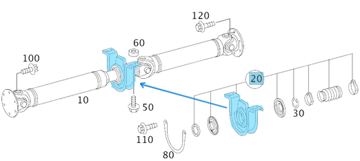 Şaft Askısı Sprinter W906, VW Crafter OEM A9064101281, A9064100381, A9064101181, A9064100681, A9064100281, 2E0598351C, 2E0598351H